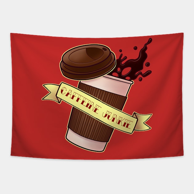 Caffeine Junkie Coffee Addict Tapestry by kgullholmen