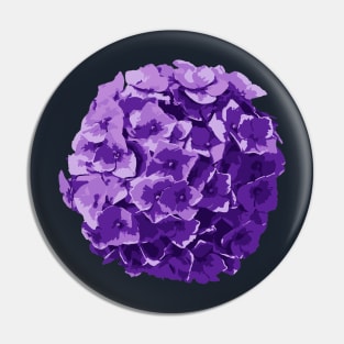 Violet Purple Hydrangea Flower Abstract Nature Art Pin