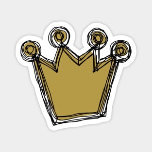 Gold Crown Minimalist Sketch Magnet