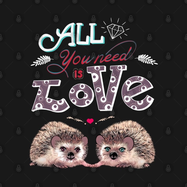 Hedgehog in love, lovers couple cute by Collagedream