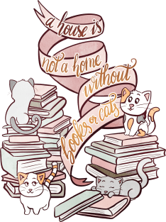 BOOKS AND CATS Magnet