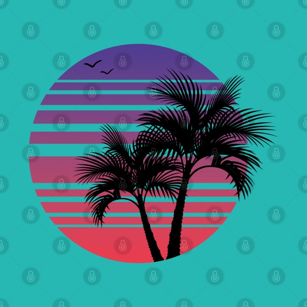 Synthwave - Vaporwave - California - Florida - 80s - Purple & Pink by Anoncactusart