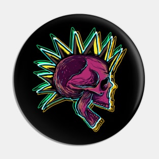 Colorful Skull Punk Pin