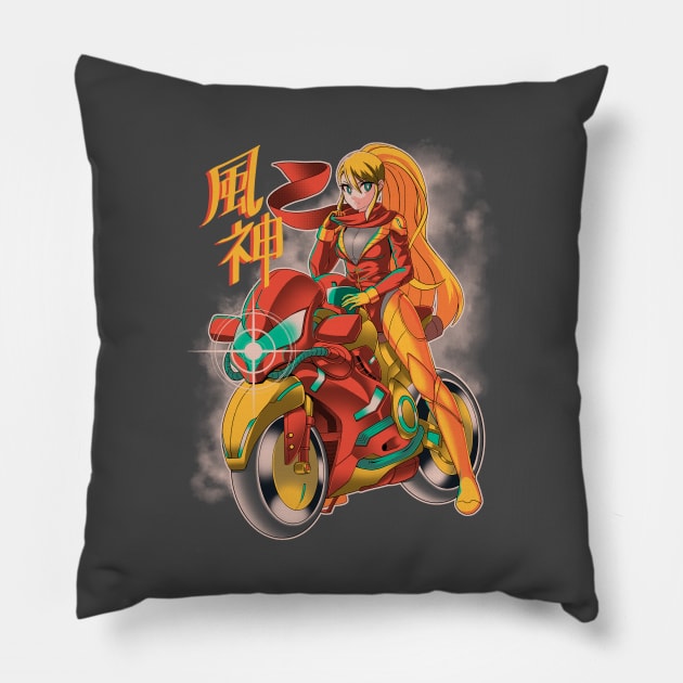 hunter bike Pillow by CoinboxTees