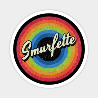 Vintage Style circle - smurfette Magnet