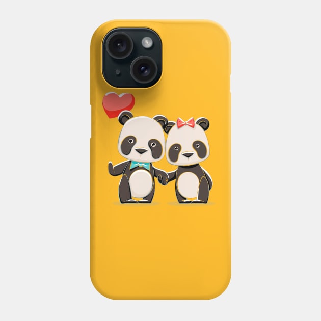 Panda Couple Phone Case by Mako Design 