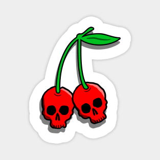 cherry skulls on blue gingham Magnet