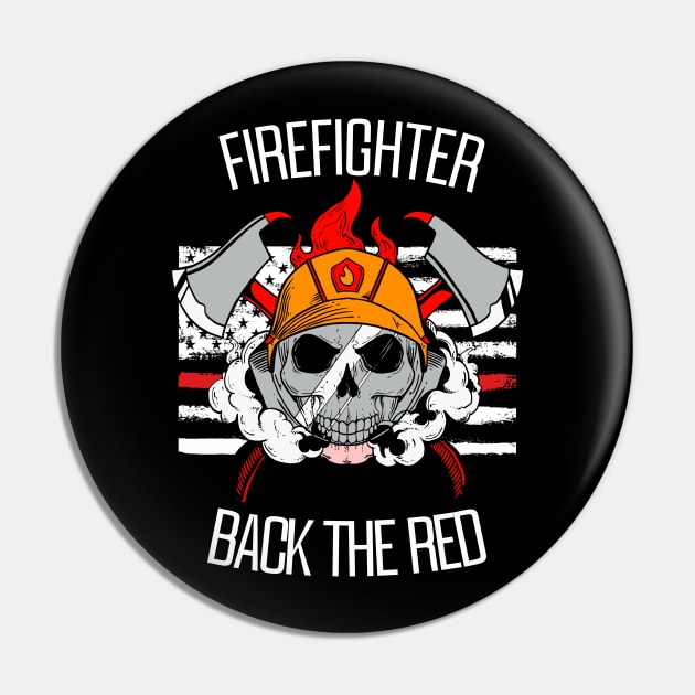 Thin Red Line - Fireman & Volunteer Firefighter Pin by 5StarDesigns