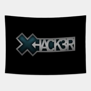 X-hacker Logo (horizontal) Tapestry