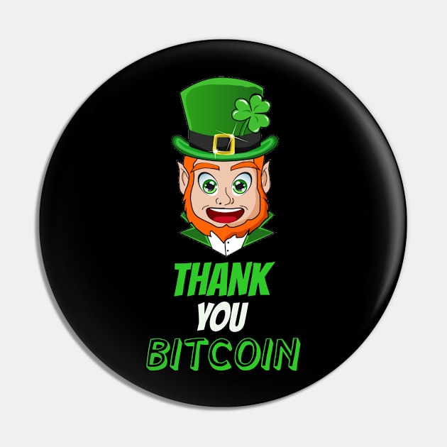 Funny Bitcoin Leprechaun Pin by BansheeApps