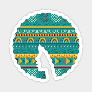 Afro Hair Woman with African Pattern, Black History Magnet