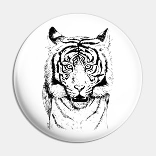 Tiger ink drawing Pin