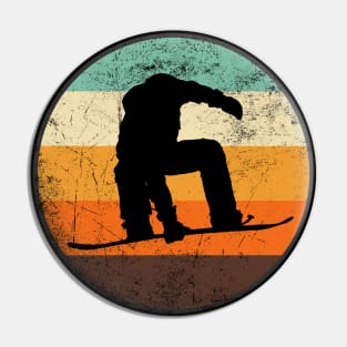 Snowboarding Vintage Circle Pin