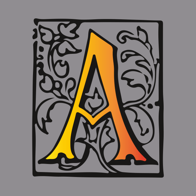 Letter A in an ornamental frame by Creative Art Store