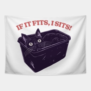 If It Fits, I Sits! Cute Kitty Lover Design Tapestry