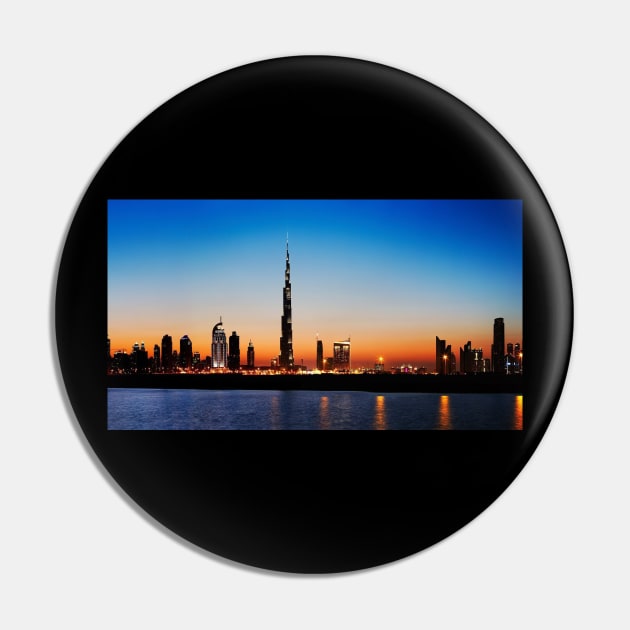 Dubai Skyline (Night) Pin by ProTrendDesigns