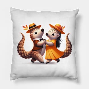 Cute Couple Pangolins Dancing Tango Pango-Tango Pillow