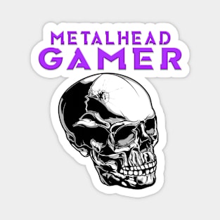 Metalhead Gamer Full Skull Purple Magnet