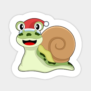 Snail Christmas Santa hat Magnet