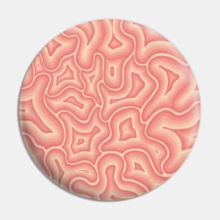 Coral Sunset Groovy Liquid Marble Swirl Pin