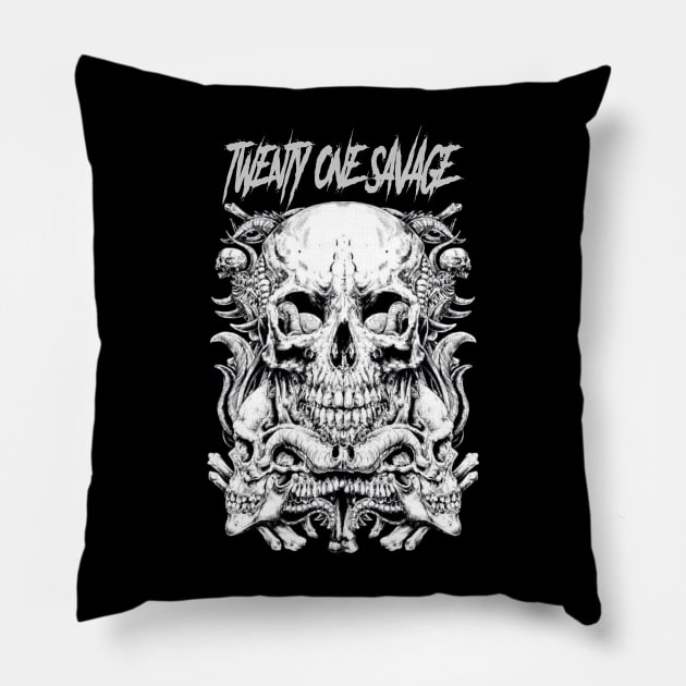 21 SAVAGE RAPPER MUSIC Pillow by jn.anime