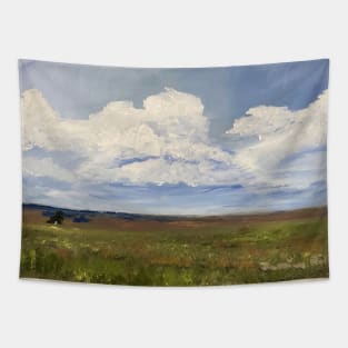 Oil Painting Cloud Landscape Brown Valley Tapestry