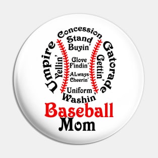 Baseball mom Pin