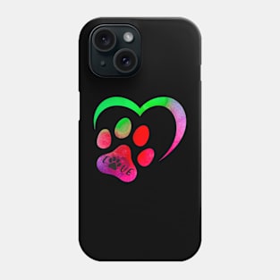 Heart paw dog icon. Phone Case