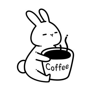 Bunny with Cup of Coffee | Coffee Lover Gifts | Handmade Illustrations by Atelier Serakara T-Shirt