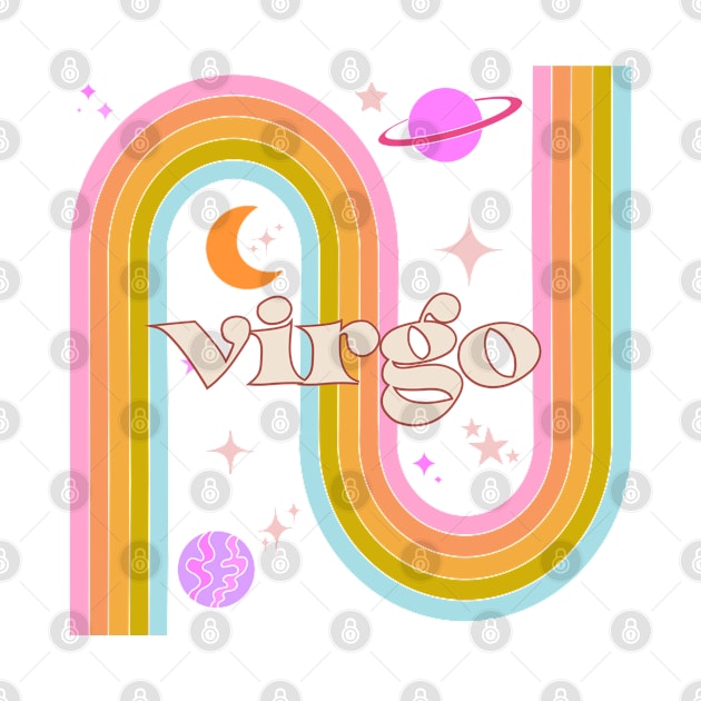 virgo 70s Rainbow with planets by Deardarling