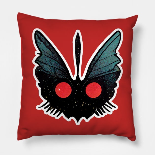 Mothman Profile Pic Pillow by nonbeenarydesigns