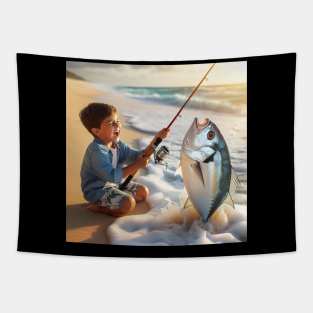 Boys love to FIsh Tapestry