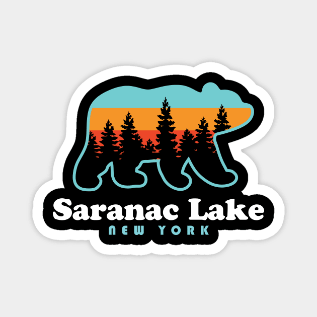 Saranac Lake NY Adirondacks Bear Adirondack Mountains Magnet by PodDesignShop