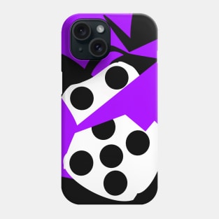 Lucky Purple Roll the Dice! Abstract retro pop in vivid purple, black and white. Phone Case