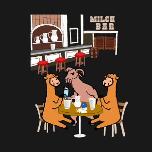 Alpaca In The Milk Bar With A Llama T-Shirt
