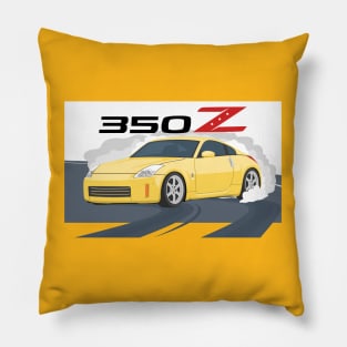 car 350z drift yellow Pillow