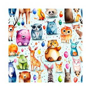 Cute colorful animal party gift ideas T-Shirt