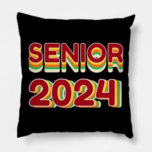 senior 2024 vintage retro style Pillow