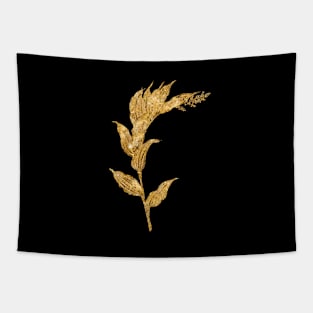 Vintage Gilded Treacleberry Botanical Gold Leaf Tapestry