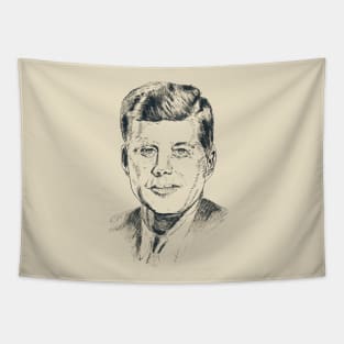 JFK illustration portrait Tapestry