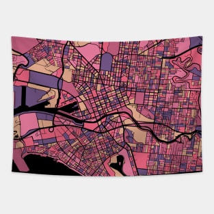 Melbourne Map Pattern in Purple & Pink Tapestry