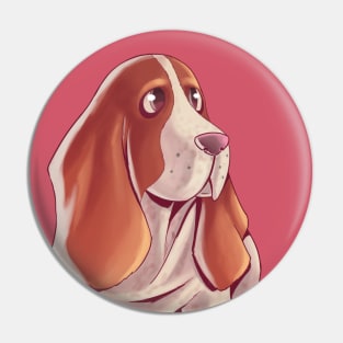 I Love My Basset Hund Pin