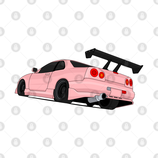 Disover SKYLINE GTR R34 PINK - Nissan Skyline Gtr R34 - T-Shirt