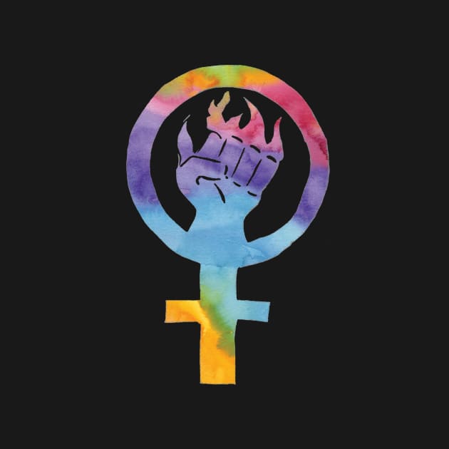 Rainbow Feminist Fist by UntidyVenus