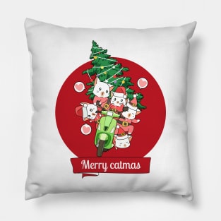 Christmas cat hoddie Pillow