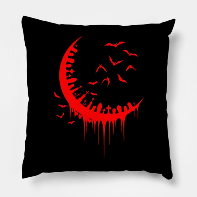 Undead Blood Moon Pillow by RavenWake