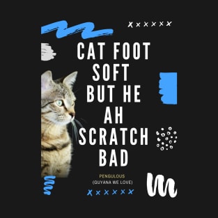 Cat Foot Soft But He Ah Scratch Bad T-Shirt