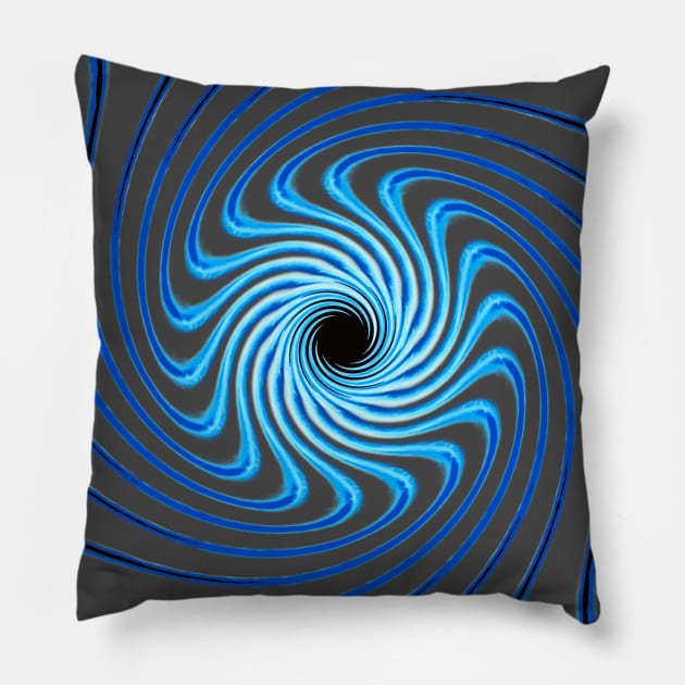 Black Hole Design Pattern, Blue. Pillow by 4nObjx