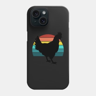 Chicken Sunset Vintage Retro Farm Aesthetic Vibes Animal Social Distancing FaceMask Phone Case