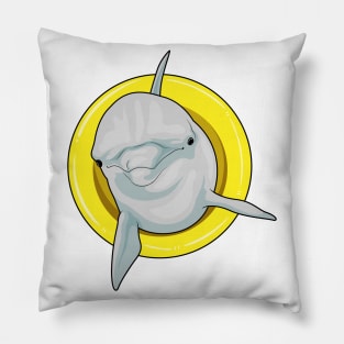 Dolphin Swimming Lifebuoy Pillow